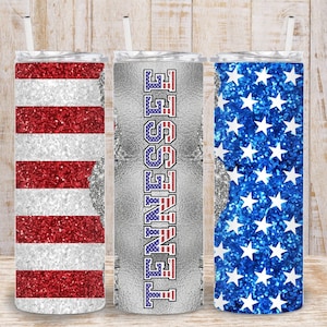 Digitale luxe glitter USA 4 juli vlag Tennessee 20oz Tumbler Wrap - PNG-sublimatie - American State Tumbler 400 dpi
