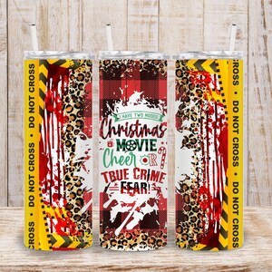 Christmas True Crime 20oz Tumbler Full Wrap Design - PNG Sublimation- 300DPI