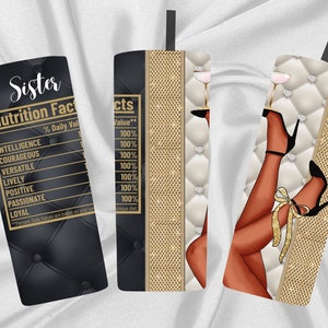 Digital Sister Tumbler Wrap - Luxury  Fashion Girl Legs 20oz Tumbler Wrap - PNG Sublimation 300 dpi