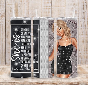 Digital Glitter Dollar Bill 20 Unzen Inspirational Tumbler Wrap - PNG Sublimation 400 dpi Glam Girl Tumbler