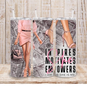 Digital Glitter Dollar Bill 20 Unzen Inspirational Tumbler Wrap - PNG Sublimation 400 dpi Glam Tumbler