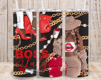 Digital Glam Lady 20oz Tumbler Wrap - PNG Sublimation  Chain 300 dpi