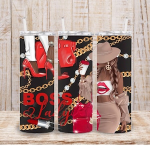 Digital Glam Lady 20 Unzen Tumbler Wrap - PNG Sublimationskette 300 dpi