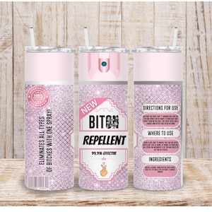 Digital Be Gone Spray Bottle 20oz Tumbler Wrap  20oz - PNG Sublimation 300 dpi Funny Pink Tumbler Wrap