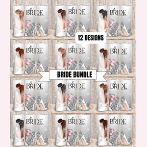 Digitale Braut Hochzeit 20 Unzen Tumbler Wrap Bundle - PNG Sublimation Bride Babe 300 dpi