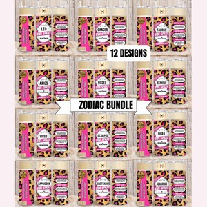 Frasco de spray digital Be Gone Zodiac Star Sign 20oz Tumbler Wraps - PNG Sublimação 300 dpi