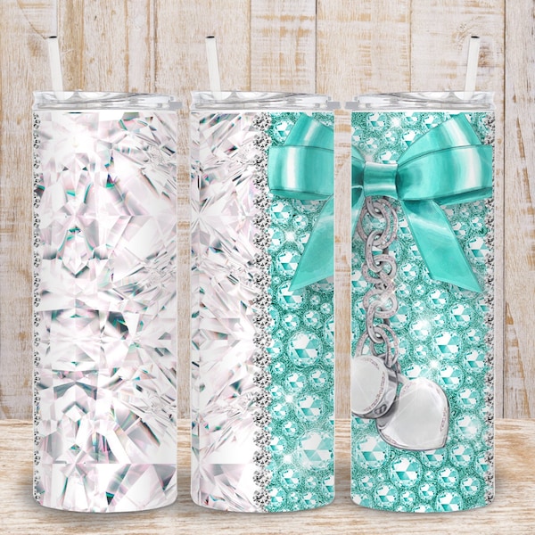 Digital Bling Glam 20oz Tumbler Wrap - Half and Half Tumbler - PNG Sublimation 300 dpi