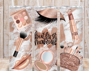 Digitale Rose Gold make-up 20oz Tumbler Wrap - PNG-sublimatie 300 dpi