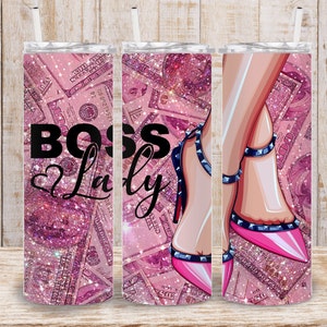 Digital Glitter Dollar Bill 20oz Tumbler Wrap - Sublimación PNG 400 dpi - Glam Legs
