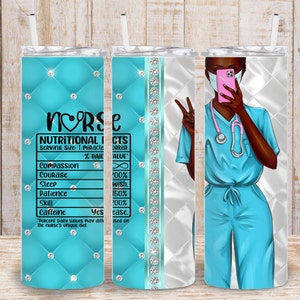 Digital Nurse 20oz Tumbler Wrap - Luxury  Chain - Fashion Girl Tumbler Wrap - PNG Sublimation 300 dpi