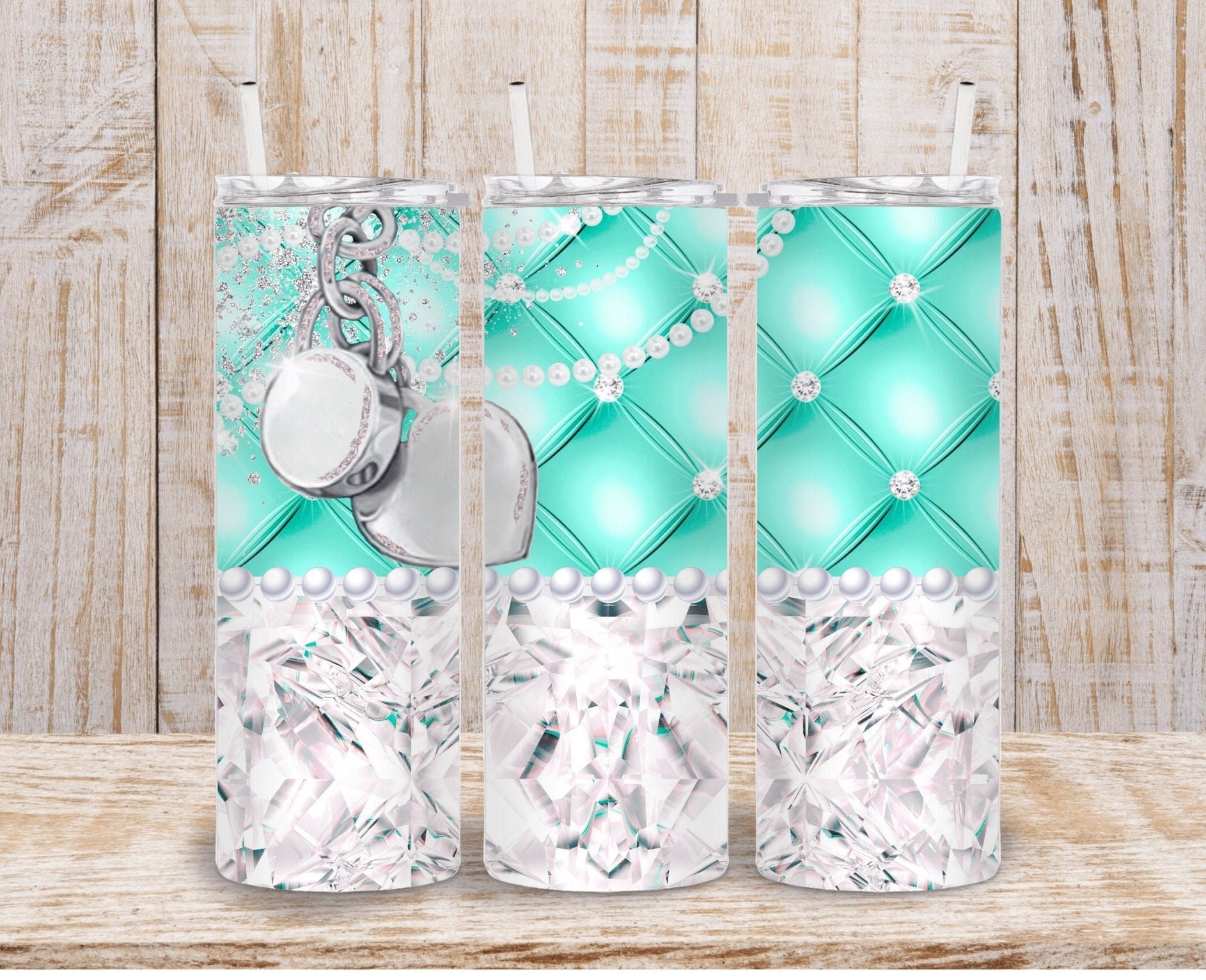 Digital Blue Fashion 20oz Tumbler Wrap PNG Sublimation 