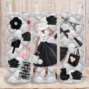 Digital Fashion Girl 20oz Tumbler Wrap - PNG-sublimatie gewatteerd kussen 300 dpi