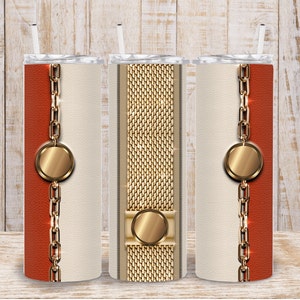Digitale Leder Look Kette 20 Unzen Tumbler Wrap - PNG Sublimationsdesign 300 dpi