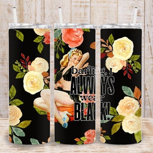 Digital Vintage 50&#39;s Pin Up 20oz Tumbler Wrap - PNG Sublimation 300 dpi