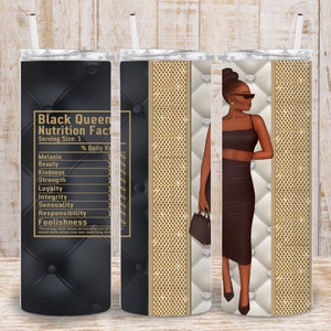 Digital Black Queen 20oz Tumbler Wrap - Luxury  Chain - Fashion Girl Tumbler Wrap - PNG Sublimation 300 dpi