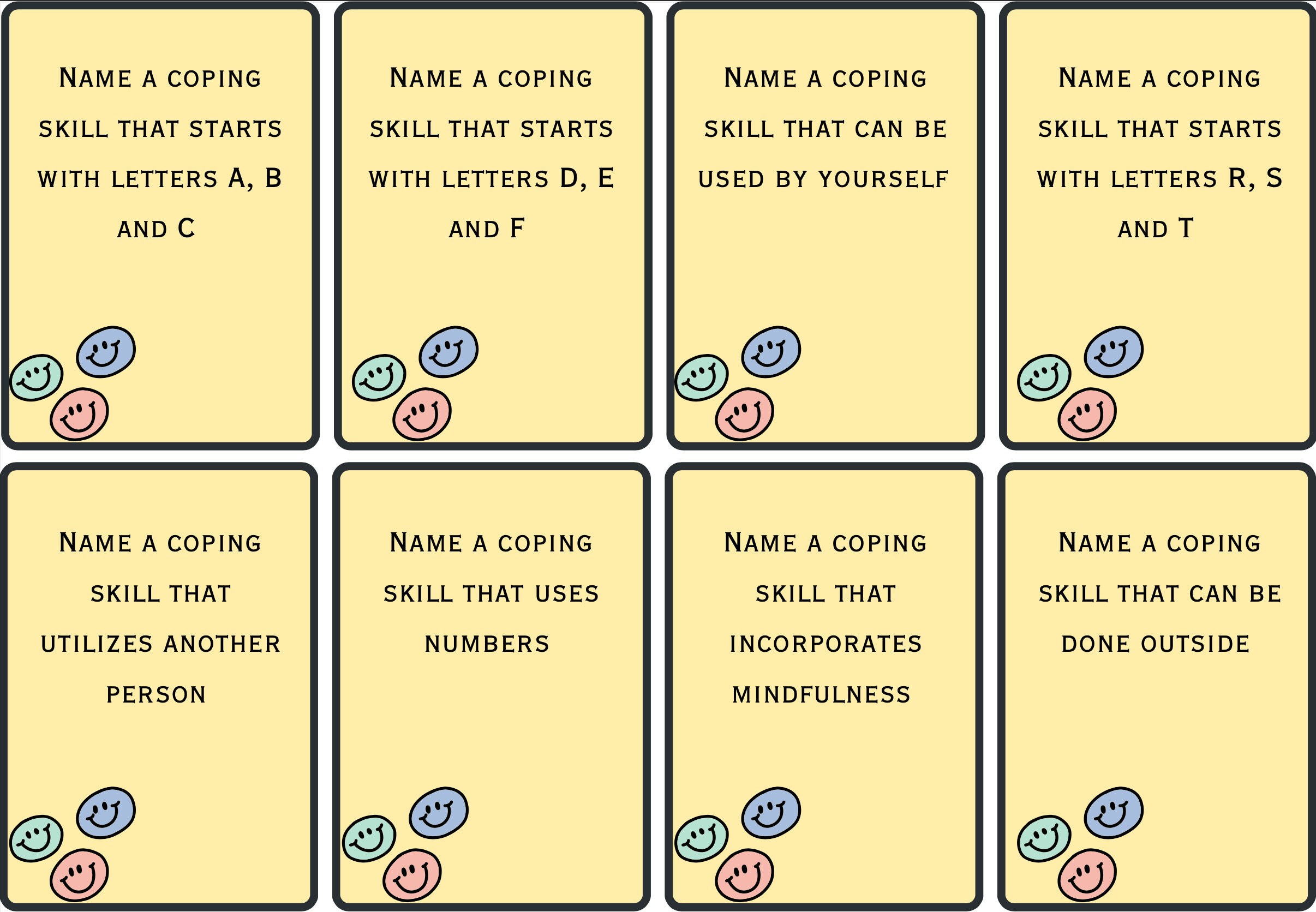 Coping Skills Bundle, Games, Coping Cards, Fortune Teller
