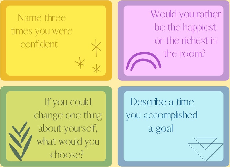 Ice Breaker Cards Selfesteem, Social Skills, Mental Health, Therapy