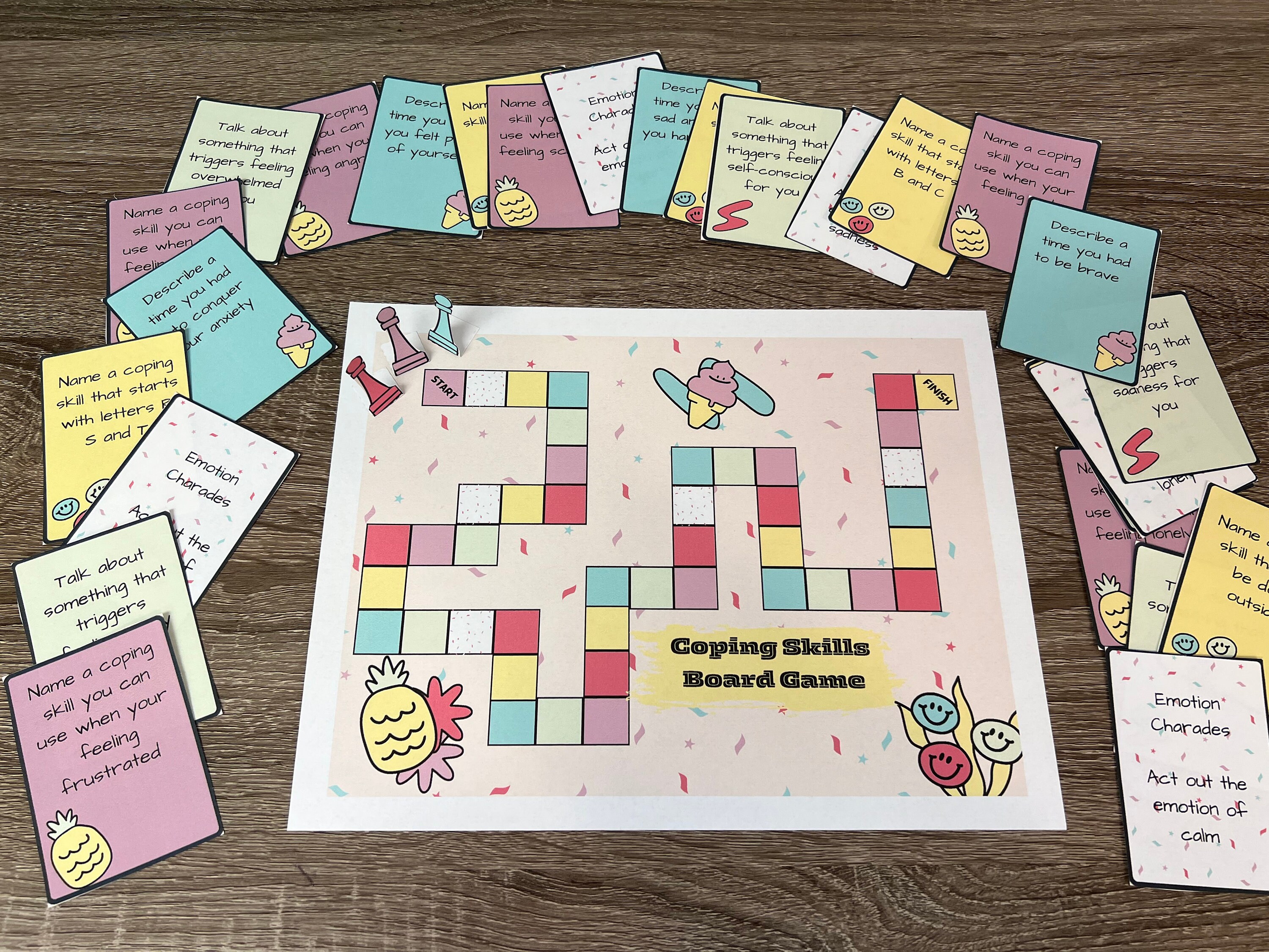 Learning Coping Skills Board Game Mental Health Game Coping Etsy