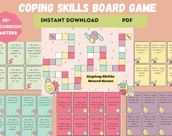 Coping Skills Board Game, Mental Health, Social Skills (Digital Download)