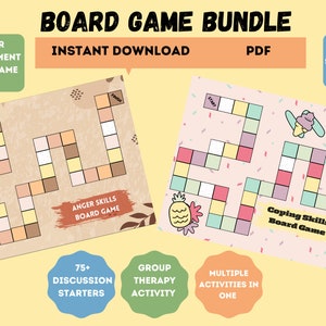 Group Therapy Board Game Bundle, Coping  Skills, Anger Management Skills, Mental Health, School Counseling