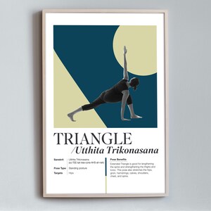 Yoga Digital Poster, Triangle Poster, Digital Minimal Poster, Printable Poster, Wall Art, Home Decor, Office Decor, Wall Art, Yoga Poster 05