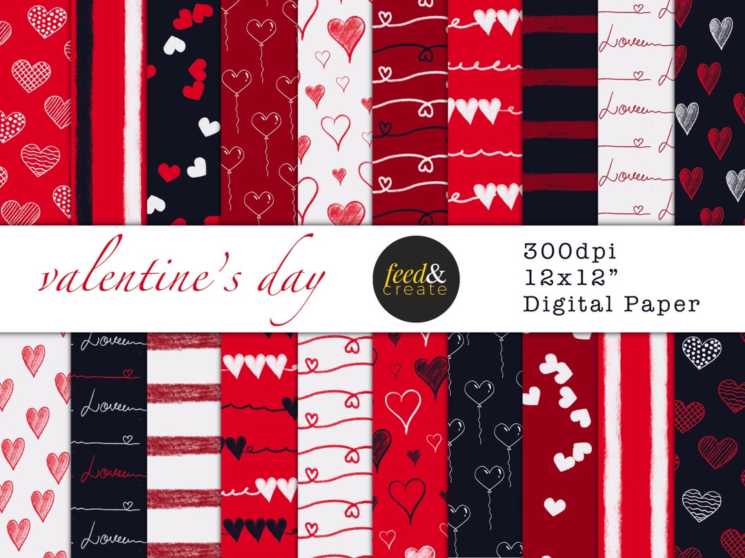 Love Digital Papers, Printable Paper, Cute Digital Paper, Scrapbook ...