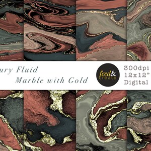Luxury Fluid Marble With Gold, Luxury Digital Papers, Marble Digital Paper, Printable Paper, Scrapbook Pattern Paper, Papers Pack