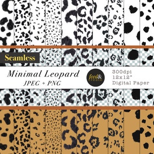 Minimal Leopard Seamless Digital Papers, Seamless Printable Paper, Background Pattern, Scrapbook Pattern Paper, Papers Pack
