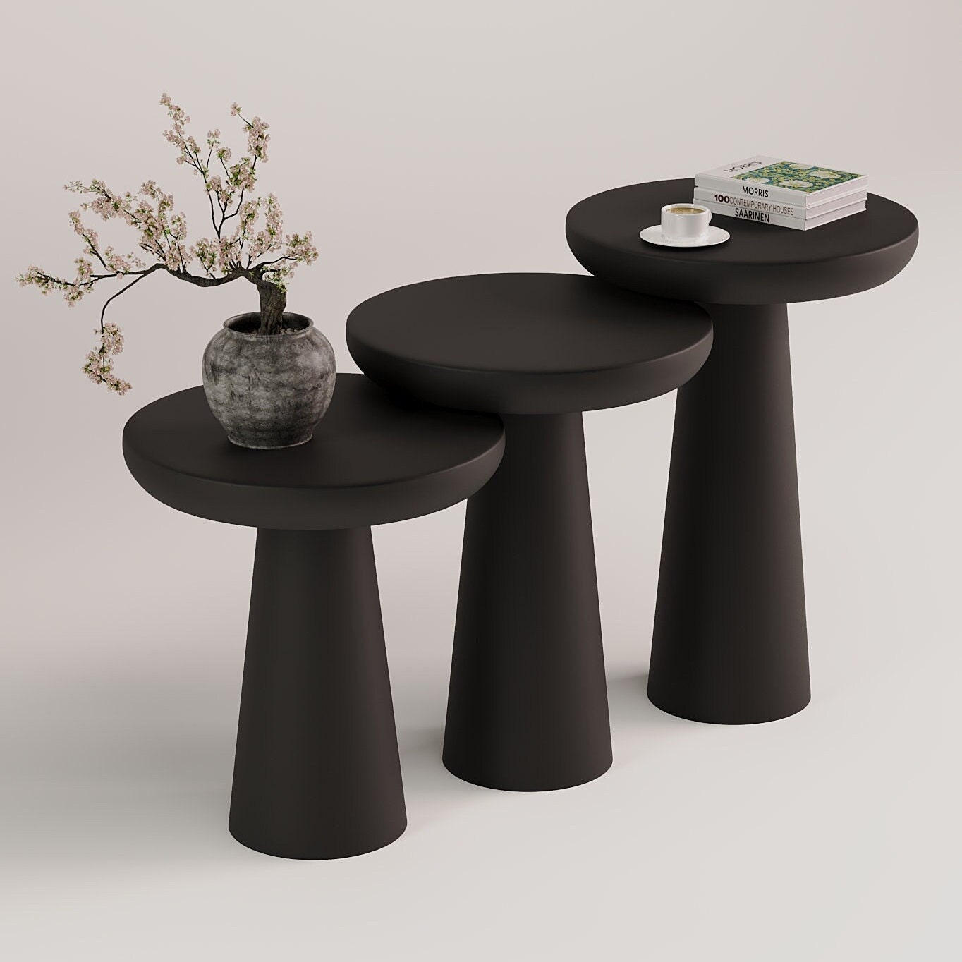 Round Coffee Table Side Table Wooden Coffee Table End Table Etsy