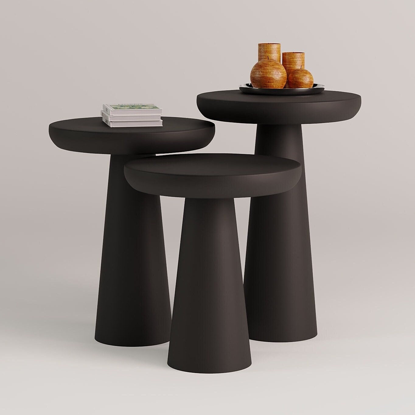 Round Coffee Table Side Table Wooden Coffee Table End Table Etsy