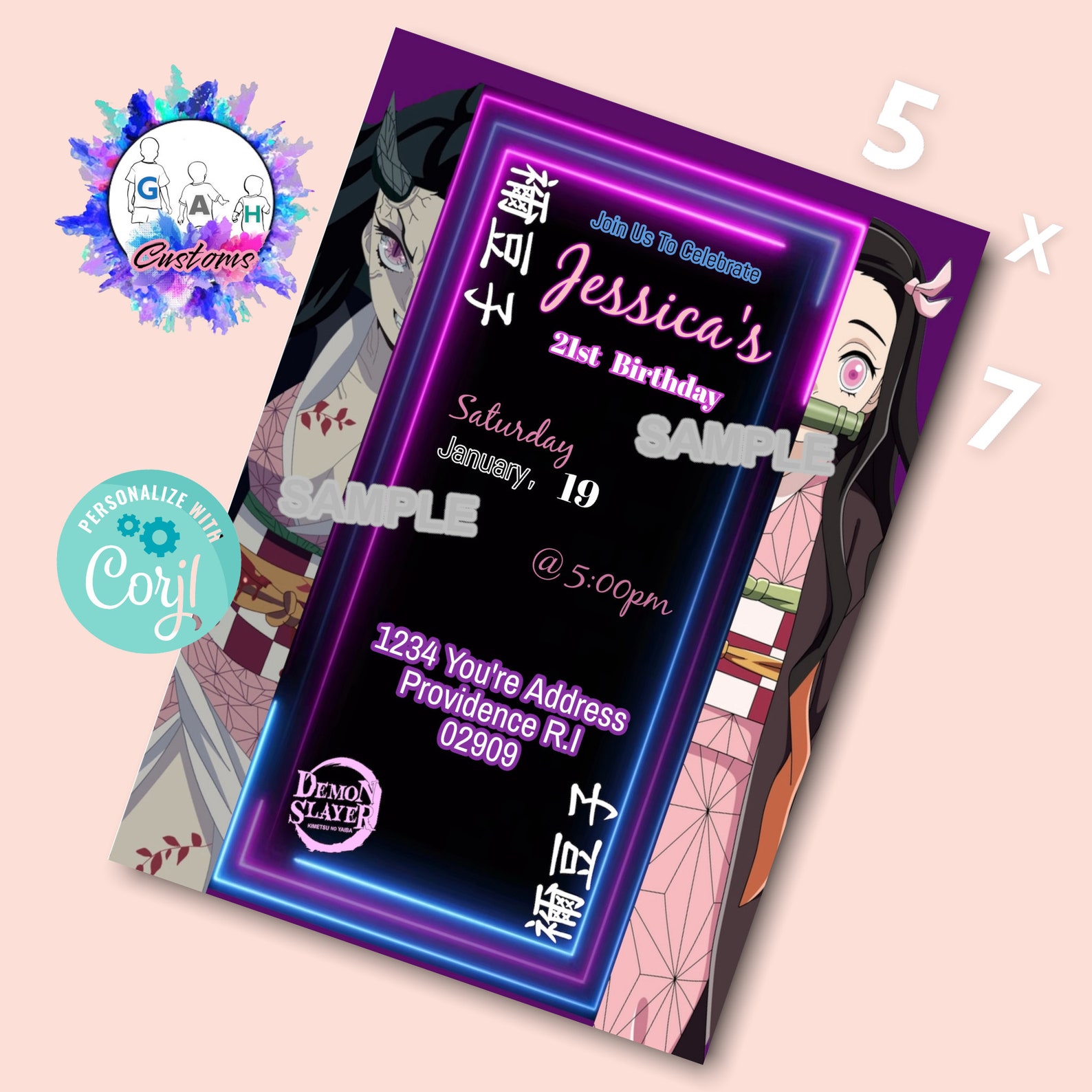demon-slayer-nezuko-birthday-party-invitation-anime-etsy