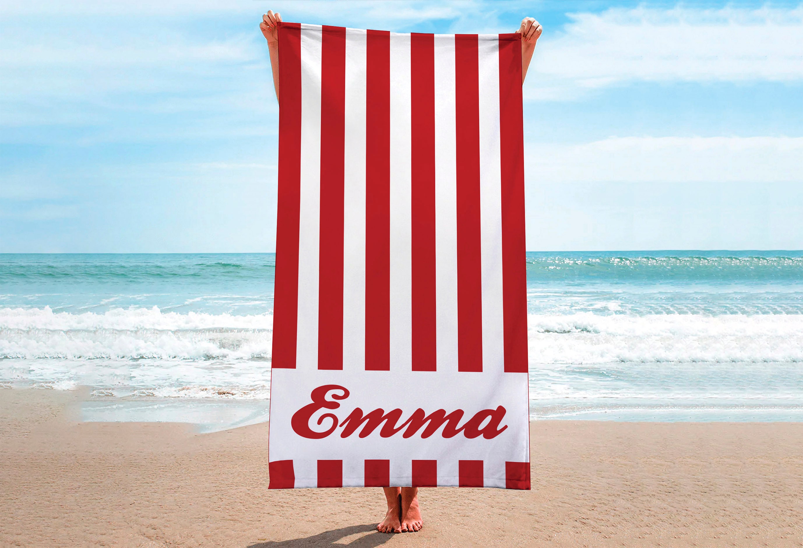 Striped Beach Towels stripe Print Beach Towel personalized Beach Towel custom Name Beach Towel star Print Beach Towel bride Beach Towel Etsy