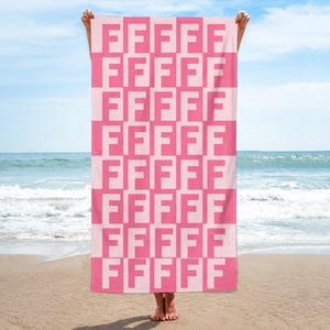 Custom Initial Beach Towel-Personalized Beach Towel-Custom Gift for Her-Custom Name Beach Towel-Towel-Letter Beach Towels-Couple Beach Towel