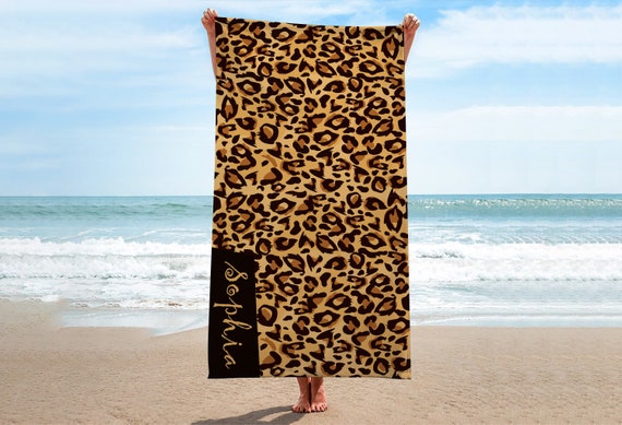 Animal Print Beach Towels tiger Print Beach Towel personalized Beach Towel custom Name Beach Towels leopard Beach Towel bride Beach Towel Etsy Australia