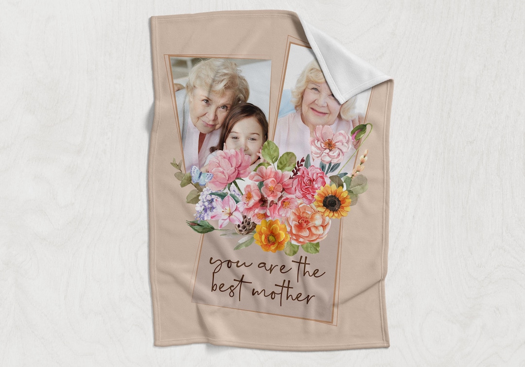 Personalized Photo Blanketmother's Day Blanket Custom Name Blanket
