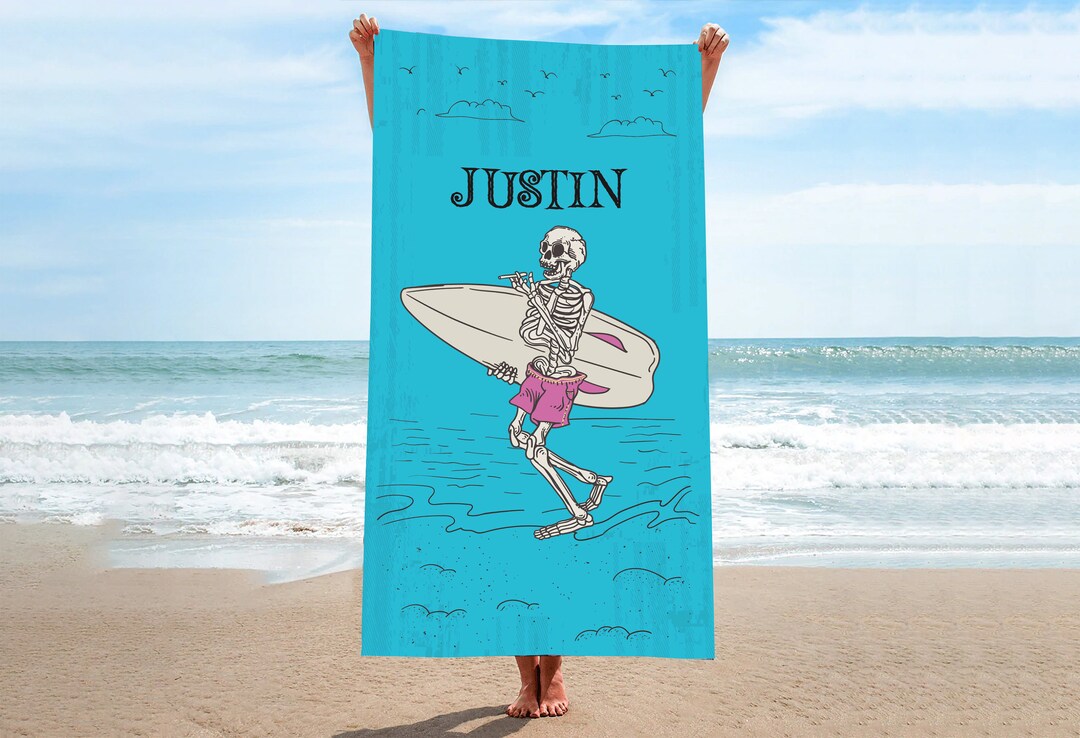 Beach Towelcustom Beach Towelskull Beach Towelpersonalized Beach