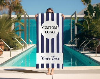 Personalized Custom Logo Beach Towel, Personalized Logo Beach Towel, Custom NameTowel, Custom Beach Towel, Graduation Gift, Summit 2026