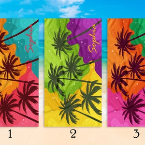 Beach Towels-Custom Beach Towel-Personalized Beach Towel-Custom Name Beach Towels-Palm Tree Beach Towel-Custom Pool Towel-Bride Beach Towel image 6