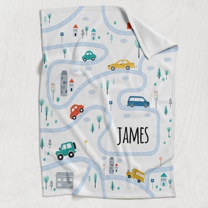 Cars Baby Name Blanket-Personalized Cars Blanket-Kids Cars Blanket with Name-Custom Name Blanket-Personalize Baby Blanket-Baby Boy Blanket