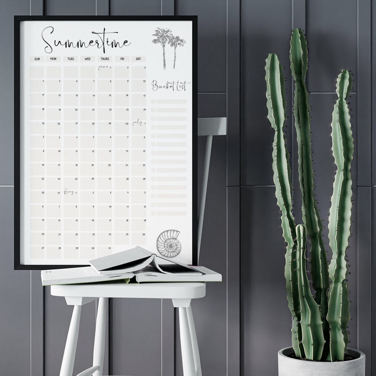 Large Dry Erase Wall Calendar 48 X 74 Undated Blank Reusable Yearly  Calendar Giant Whiteboard Year Poster Laminated Office 