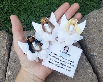Mini Angel Doll, Miniature Handmade Angel Fairy, Miniature Angel, Bereavement Doll with Poem, Child Grief & Loss Gift, Sympathy Angel Doll