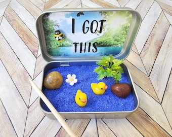 Duck Pond Mini Zen Garden in a Tin | I Got This | Desk Fidget | Mindfulness Gift