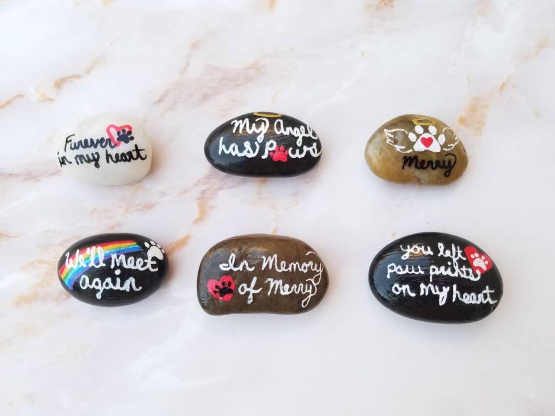 Pet Grief Word Stones Handpainted Pet Grief & Loss Rocks - Etsy