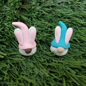Miniature Gnome, Handmade Easter Bunny Gnome, Clay Gnome Figures, Fairy Garden Gnomes, Gnome Decoration, Easter Gift