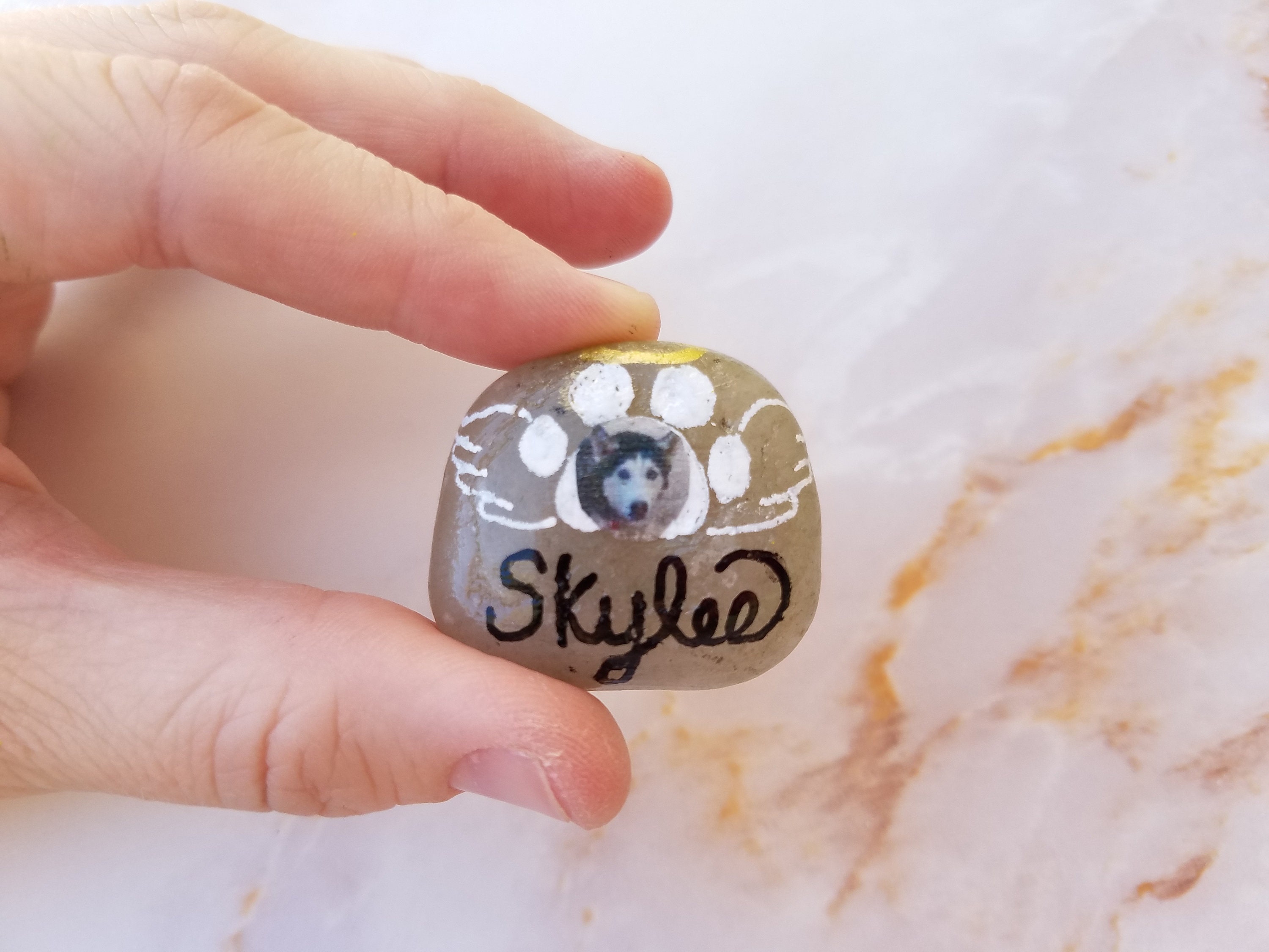Photo Memory Stones, Handpainted Grief & Loss Rocks, Pet Memory Stones ...