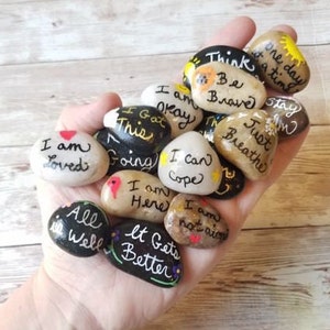 Inspirational Word Stones, Handpainted Rocks, Affirmation Stones, Coping Statement Rocks, Worry Stones, Kindness Rocks, Encouragement Rocks