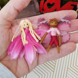 Mini Valentine&#39;s Day Fairy Dolls, Handmade Valentine Fairy Couple, Handmade Miniature Fairy Doll, Valentine Decor, Valentine&#39;s Gift