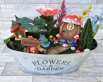 Kit de jardim de fadas gnome, gnomos de argila feitos à mão, decoração de gnomo, kit de artesanato para crianças, presente de jardim de fadas diy, família de gnomos, presente de gnomo de cogumelo
