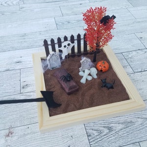 Zen Garten Kit, Halloween Friedhof Zen Garten, Entspannung Geschenk, Achtsamkeit Geschenk, Schreibtisch Fidget, Zen Garten Geschenk