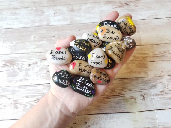 Inspirational Word Stones, Handpainted Rocks, Affirmation Stones, Coping Statement Rocks, Worry Stones, Kindness Rocks, Encouragement Rocks